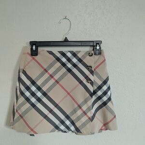 Burberry Beige Plaid Skirt